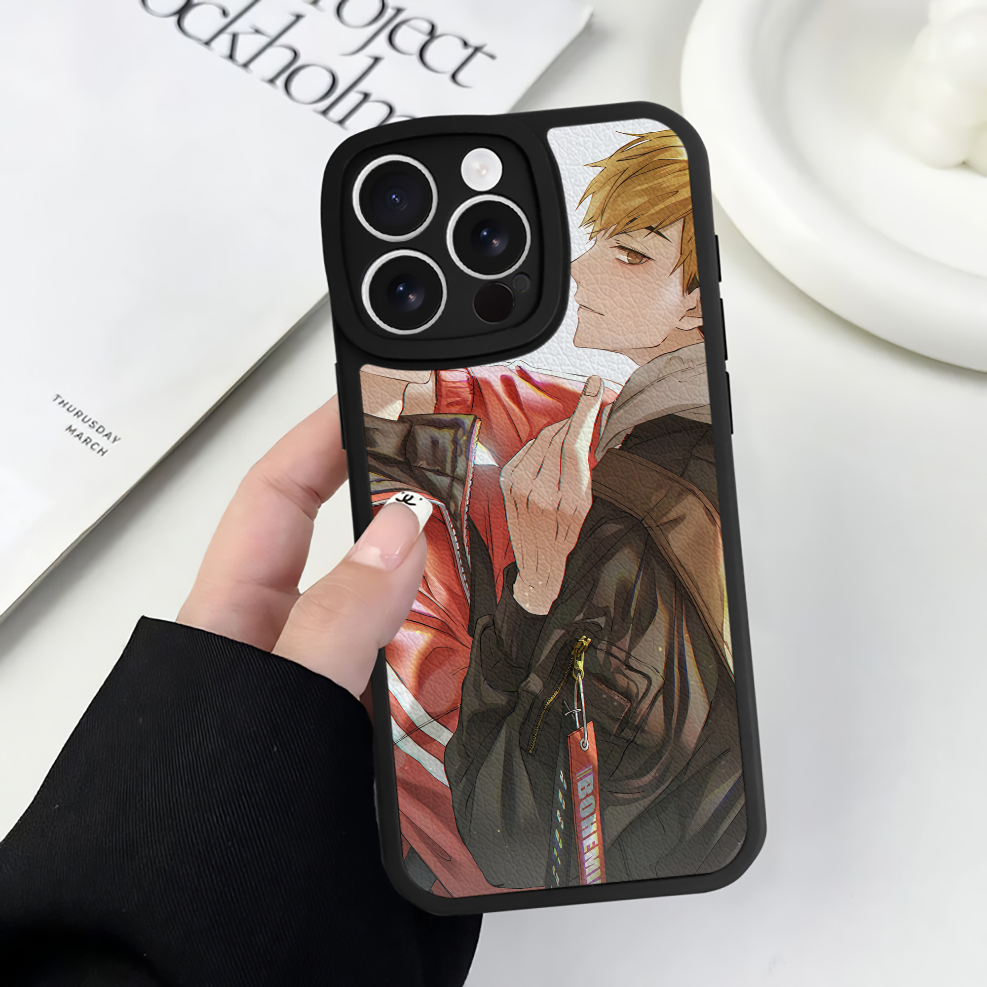 （画像用） ハイキュー!! Haikyu!! 【iPhone 16シリーズ対応】シリコンスマホケース（レザー調） 材質：シリコン